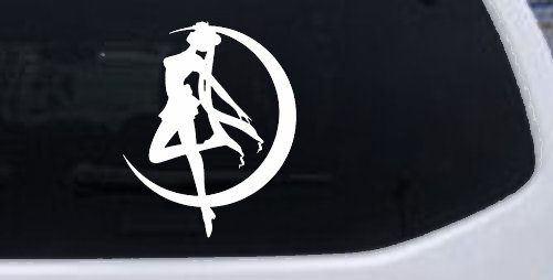 Sailor Moon Sci Fi Car or Truck Window Decal Sticker (White)