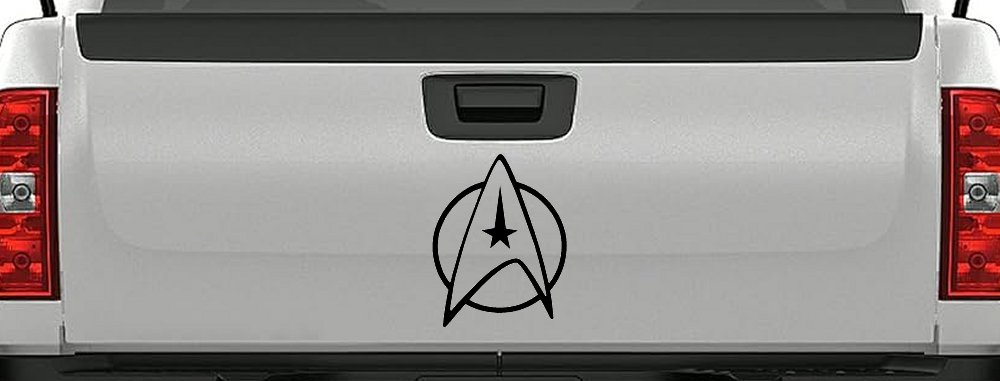 Starfleet Symbol Logo Sci Fi Car or Truck Window Decal Sticker (Black)