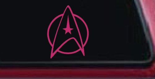 Starfleet Symbol Logo Sci Fi Car or Truck Window Decal Sticker (Hot Pink)