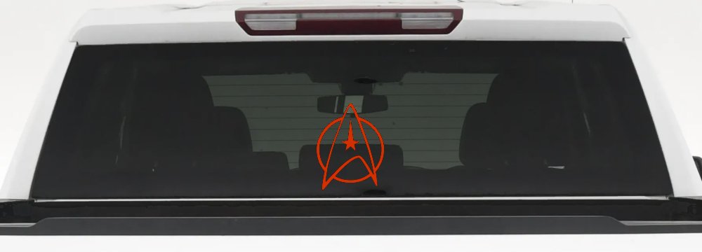 Starfleet Symbol Logo Sci Fi Car or Truck Window Vinyl Decal Sticker (Orange Red)