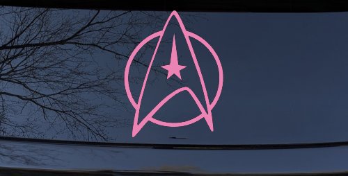 Starfleet Symbol Logo Sci Fi Car or Truck Window Decal Sticker (Pink)