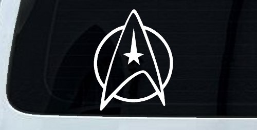 Starfleet Symbol Logo Sci Fi Car or Truck Window Decal Sticker (White)