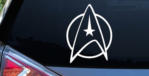 Starfleet Symbol Logo Sci Fi Car or Truck Window Vinyl Decal Sticker (White)