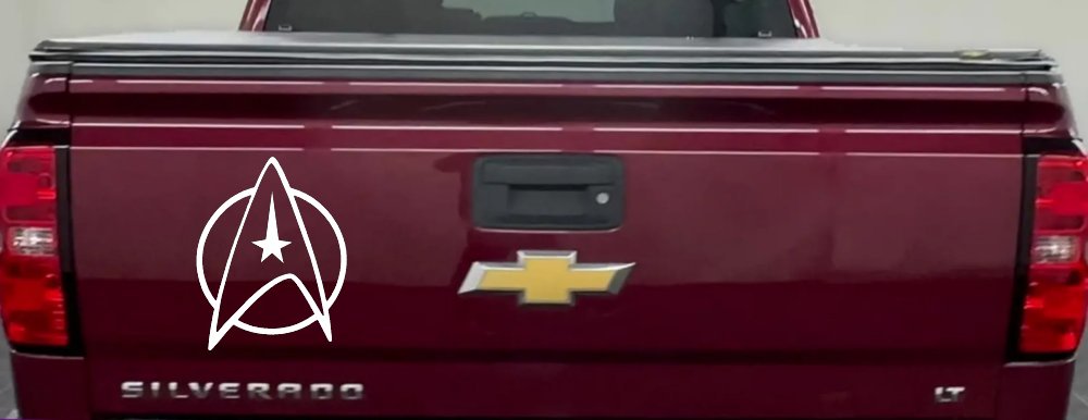 Starfleet Symbol Logo Sci Fi Car or Truck Window Decal Sticker (White)