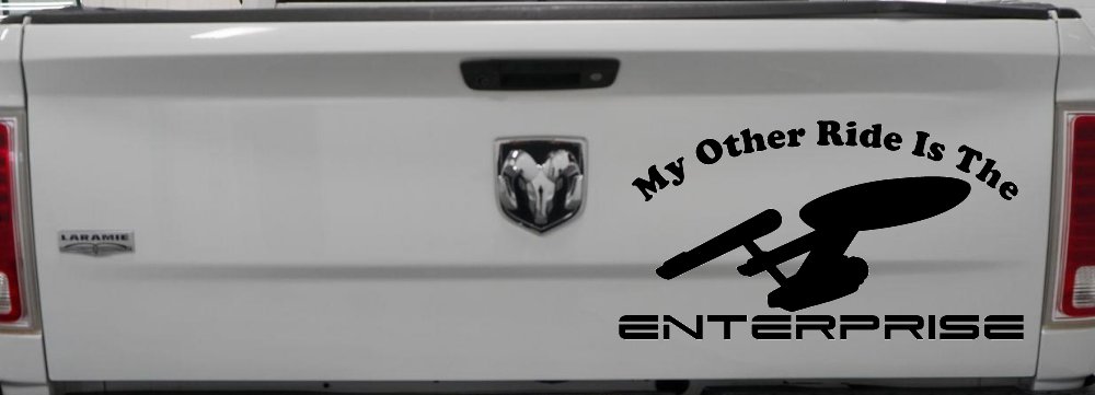 My Other Ride Is The Enterprise Car or Truck Window Decal Sticker (Black)