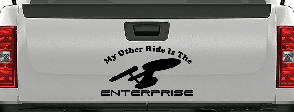 My Other Ride Is The Enterprise Car or Truck Window Decal Sticker (Black)