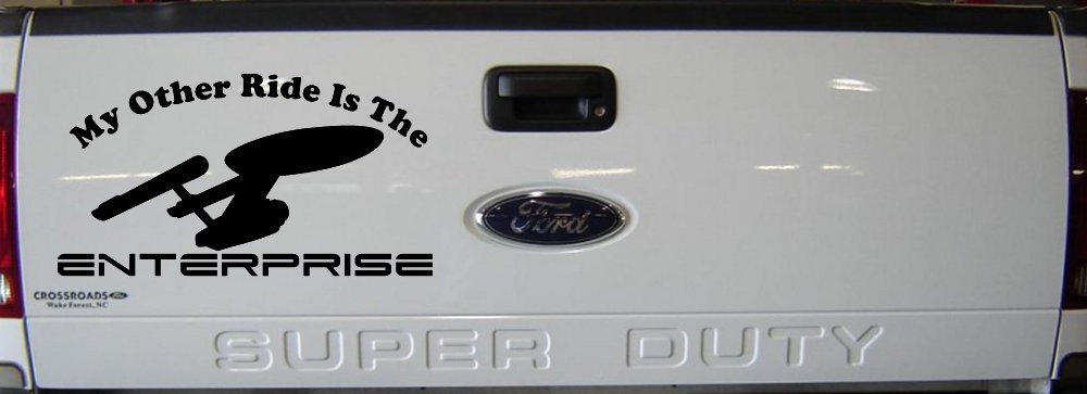 My Other Ride Is The Enterprise Car or Truck Window Decal Sticker (Black)
