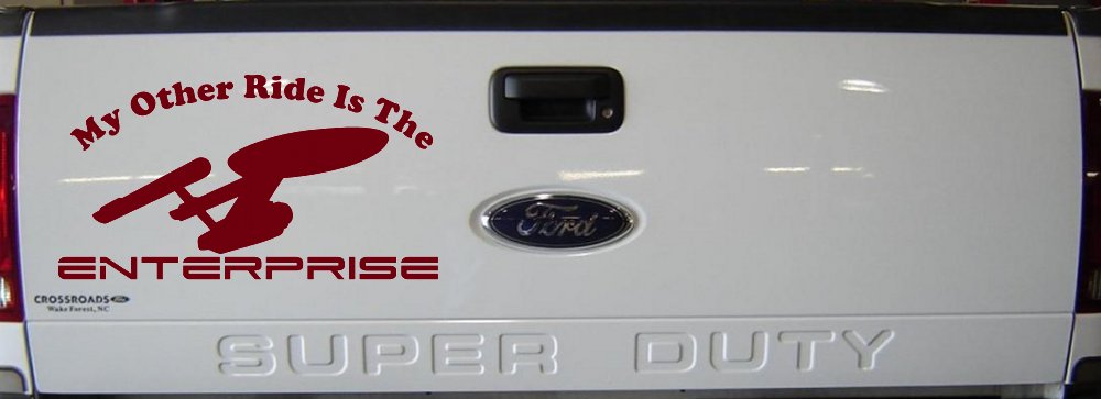 My Other Ride Is The Enterprise Car or Truck Window Decal Sticker (Burgundy)