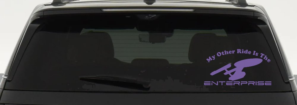 My Other Ride Is The Enterprise Car or Truck Window Decal Sticker (Purple)