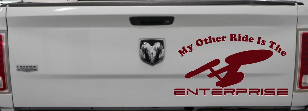 My Other Ride Is The Enterprise Car or Truck Window Decal Sticker (Purple Red)