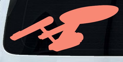 Enterprise Sci Fi Car or Truck Window Decal Sticker (Coral)