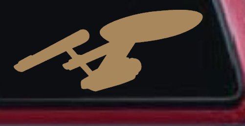 Enterprise Sci Fi Car or Truck Window Vinyl Decal Sticker (Light Brown)