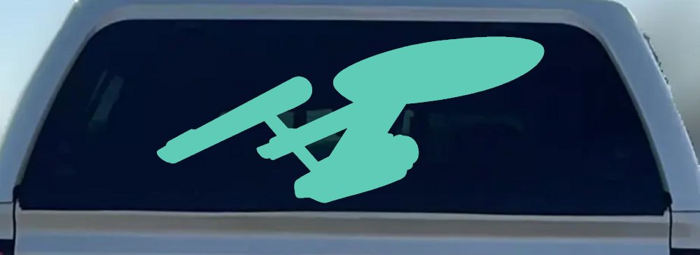 Enterprise Sci Fi Car or Truck Window Decal Sticker (Mint)