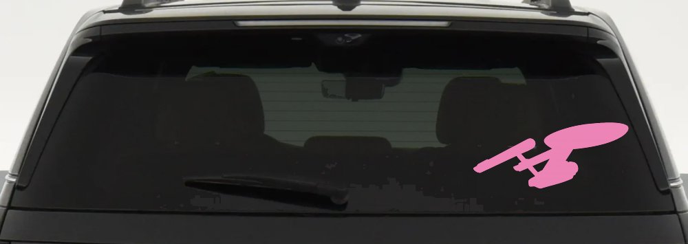 Enterprise Sci Fi Car or Truck Window Decal Sticker (Pink)