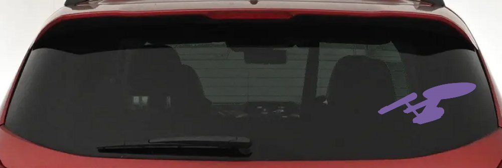 Enterprise Sci Fi Car or Truck Window Decal Sticker (Purple)