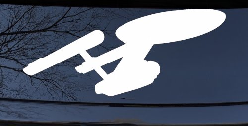 Enterprise Sci Fi Car or Truck Window Vinyl Decal Sticker (White)