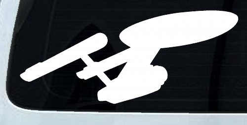 Enterprise Sci Fi Car or Truck Window Decal Sticker (White)