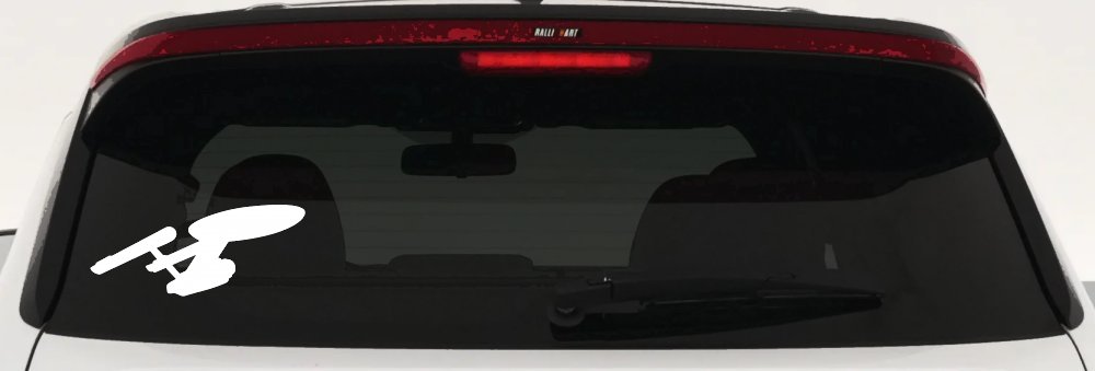 Enterprise Sci Fi Car or Truck Window Vinyl Decal Sticker (White)