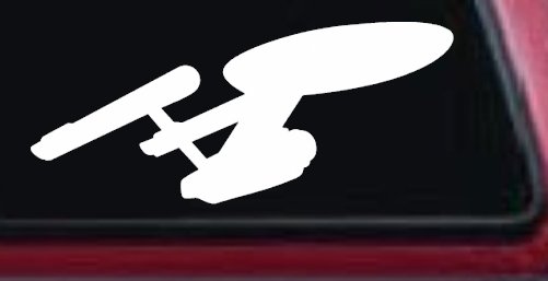 Enterprise Sci Fi Car or Truck Window Vinyl Decal Sticker (White)