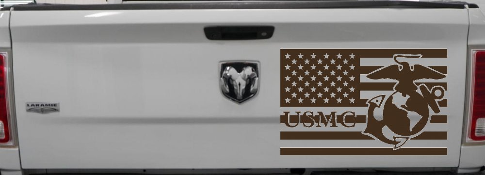 US American Flag USMC Marines Military Car or Truck Window Decal Sticker