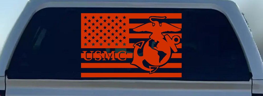 US American Flag USMC Marines Military Car or Truck Window Decal Sticker