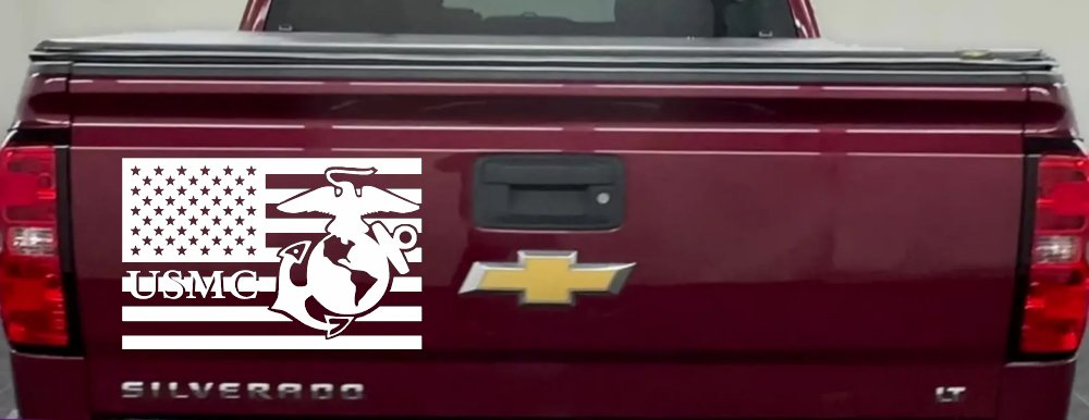 US American Flag USMC Marines Military Car or Truck Window Decal Sticker