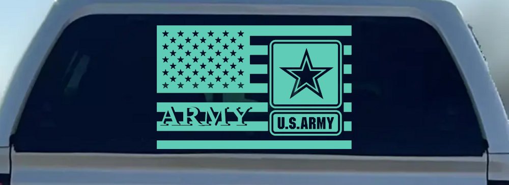 US American Flag Army Military Car or Truck Window Decal Sticker (Mint)