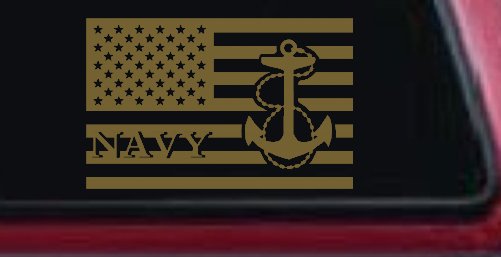 US American Flag US Navy Military Car or Truck Window Decal Sticker