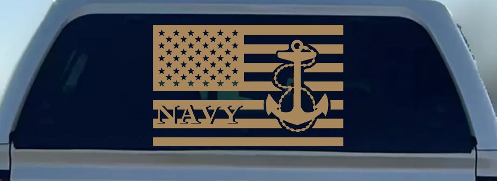 US American Flag US Navy Military Car or Truck Window Decal Sticker