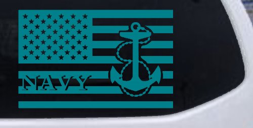 US American Flag US Navy Military Car or Truck Window Decal Sticker