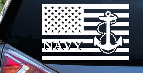 US American Flag US Navy Military Car or Truck Window Decal Sticker