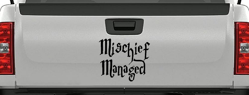 Potter Mischief Managed Sci Fi Car or Truck Window Decal Sticker (Black)