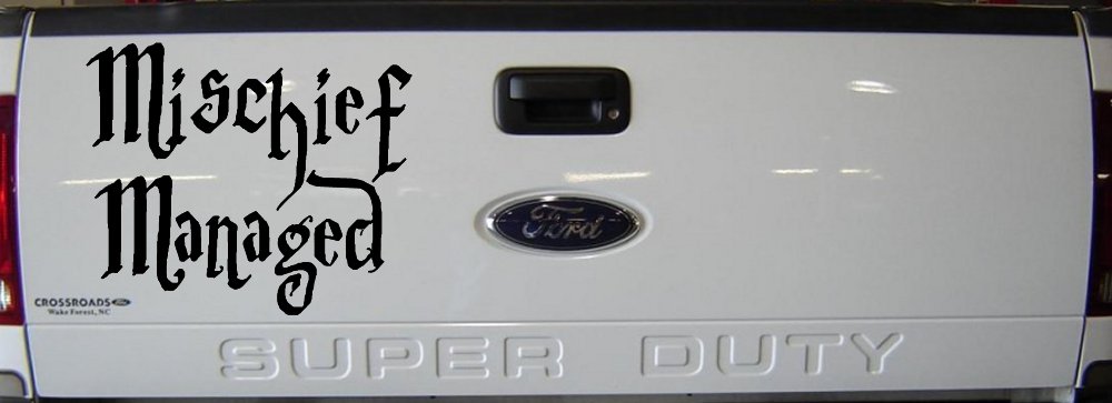 Potter Mischief Managed Sci Fi Car or Truck Window Decal Sticker (Black)