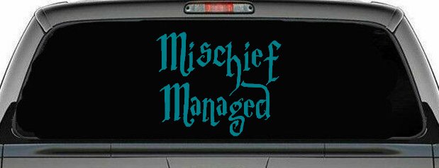 Potter Mischief Managed Sci Fi Car or Truck Window Decal Sticker