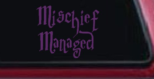 Potter Mischief Managed Sci Fi Car or Truck Window Decal Sticker