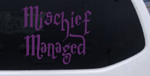 Potter Mischief Managed Sci Fi Car or Truck Window Decal Sticker (Violet)