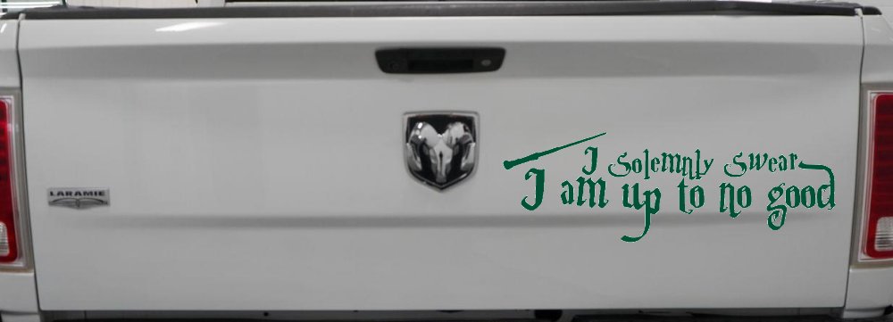 Potter I Solemnly Swear I am up to no Good Sci Fi Car or Truck Window Decal Sticker (Dark Green)