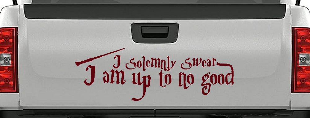 Potter I Solemnly Swear I am up to no Good Sci Fi Car or Truck Window Decal Sticker (Purple Red)