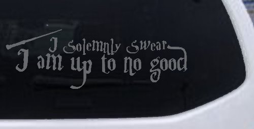 Potter I Solemnly Swear I am up to no Good Sci Fi Car or Truck Window Decal Sticker (Silver)