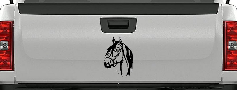 Dark Mane Horse Head Car or Truck Window Vinyl Decal Sticker (Black)