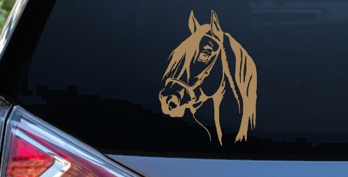 Dark Mane Horse Head Car or Truck Window Decal Sticker (Light Brown)