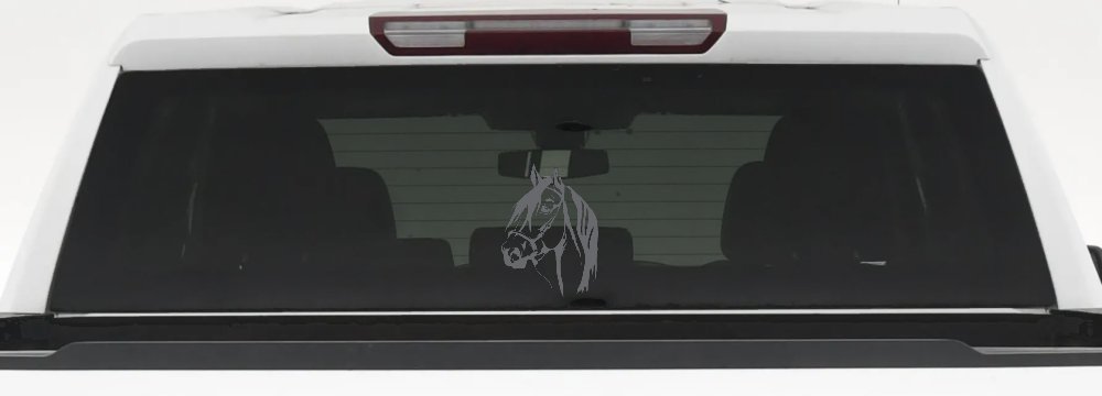 Dark Mane Horse Head Car or Truck Window Decal Sticker