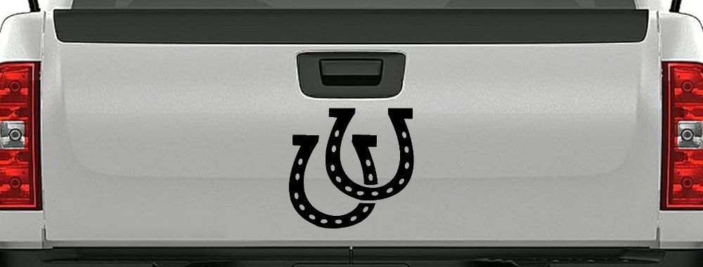 Horseshoes Animals Car or Truck Window Vinyl Decal Sticker (Black)