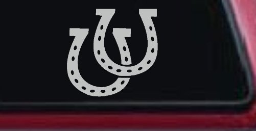 Horseshoes Animals Car or Truck Window Decal Sticker (Light Gray)