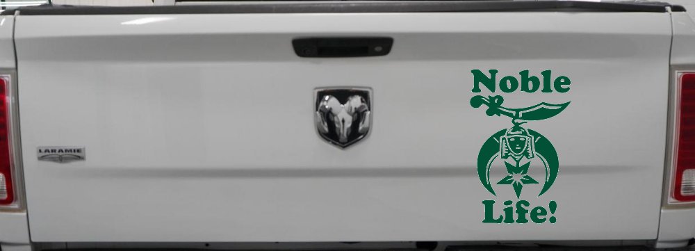 Noble Life Shriner Other Car or Truck Window Decal Sticker (Dark Green)