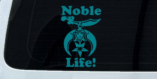 Noble Life Shriner Other Car or Truck Window Decal Sticker (Turquoise Blue)