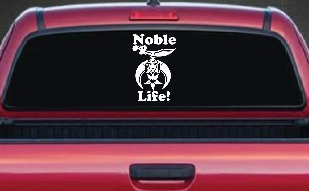 Noble Life Shriner Other Car or Truck Window Vinyl Decal Sticker (White)