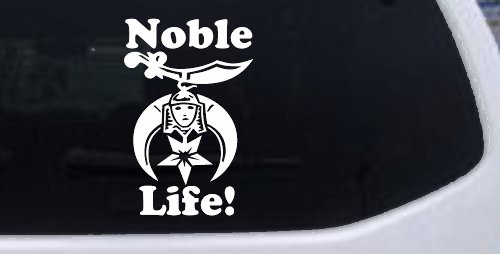 Noble Life Shriner Other Car or Truck Window Decal Sticker (White)