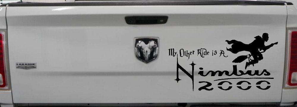 My Other Ride Is a Nimbus 2000 Potter Broom Sci Fi Car or Truck Window Vinyl Decal Sticker (Black)