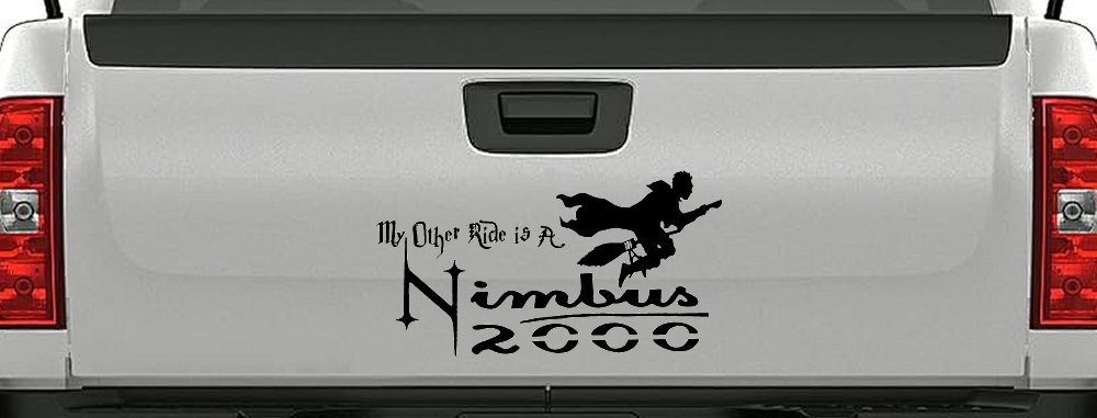 My Other Ride Is a Nimbus 2000 Potter Broom Sci Fi Car or Truck Window Decal Sticker (Black)
